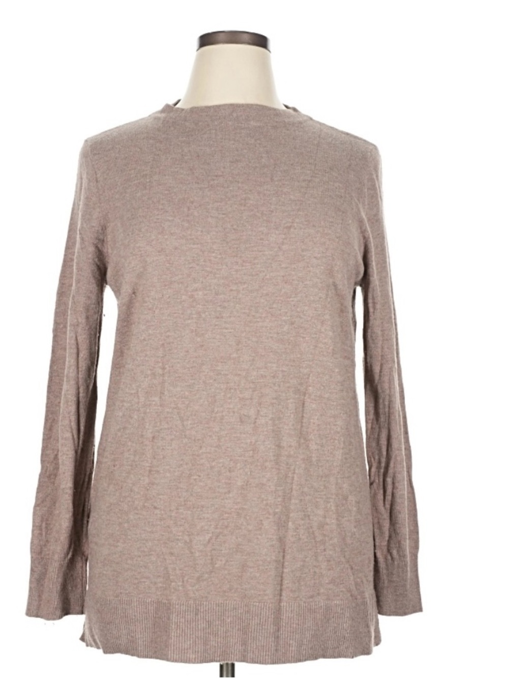 Ann Taylor Lightweight Taupe Crewneck Sweater